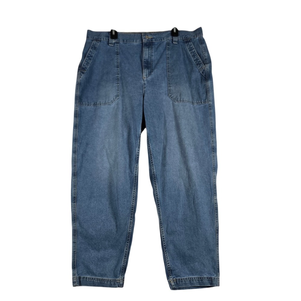 Old Navy OG Chino Blue Jeans Womens XL Tall High Rise Cropped Denim - Picture 1 of 9